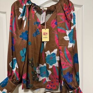 Women's Floral Brown Top